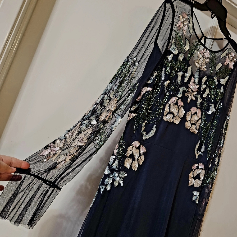 Frock and Frill Navy sequins midi dress size 12 - Picture 5 of 10